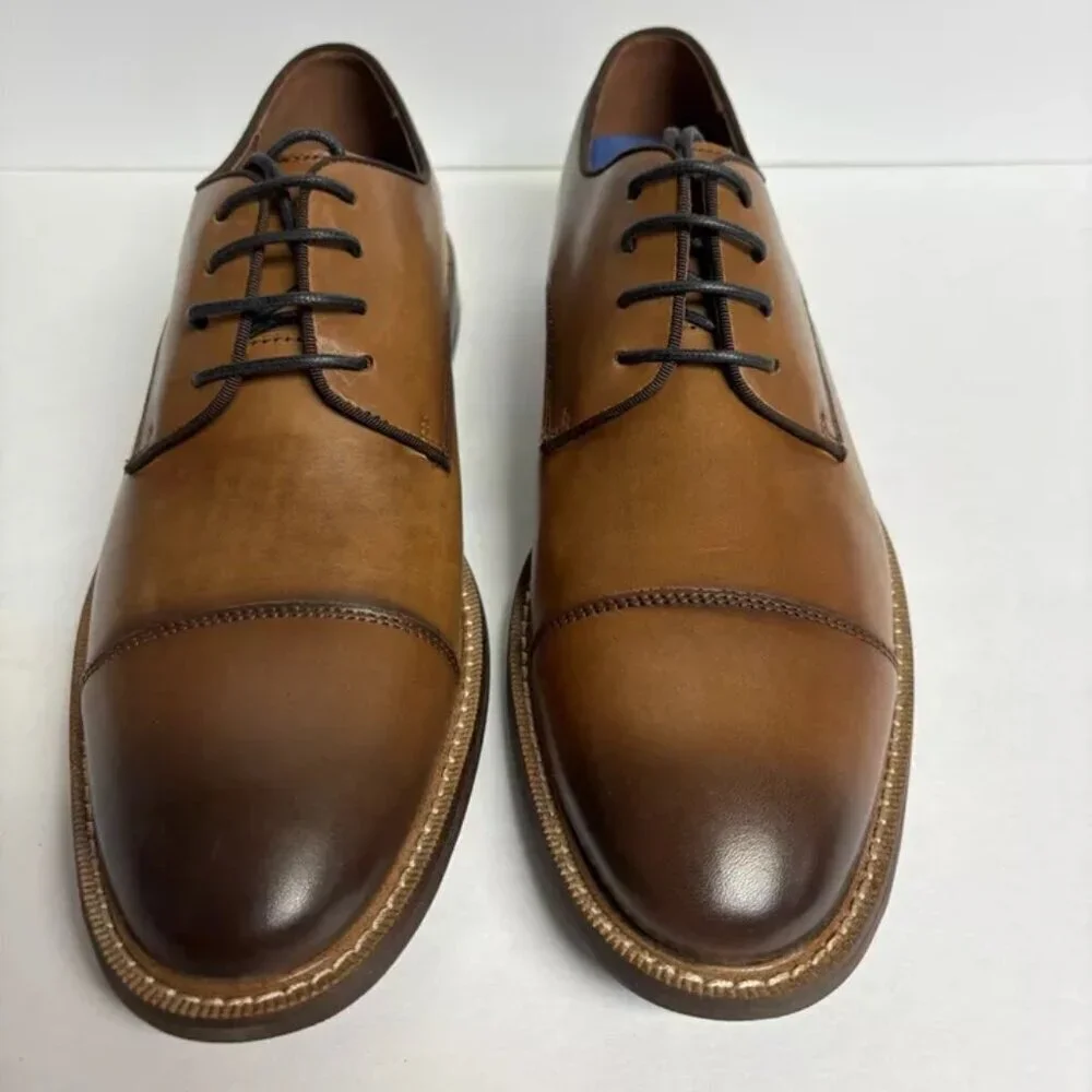 Vince Camuto Men’s Lamson Cap Toe Oxford Brown, Size 9 M